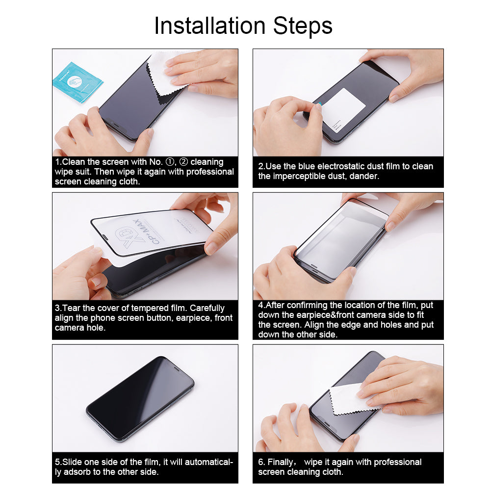Nillkin For iPhone 15 Pro Max 15 Pro 14 13 12 11 Series Tempered Glass, 2.5D Full Cover Screen Protectors for iPhone 14 Pro 13