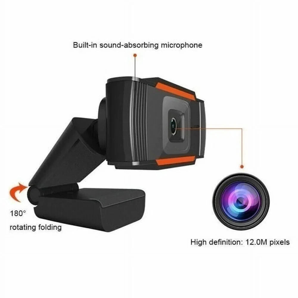 2K Full HD 1080P Network Camera Built in Microphone USB Camera Mini Web Cam for Auto Focus PC Mac Laptop Video Shooting Camera