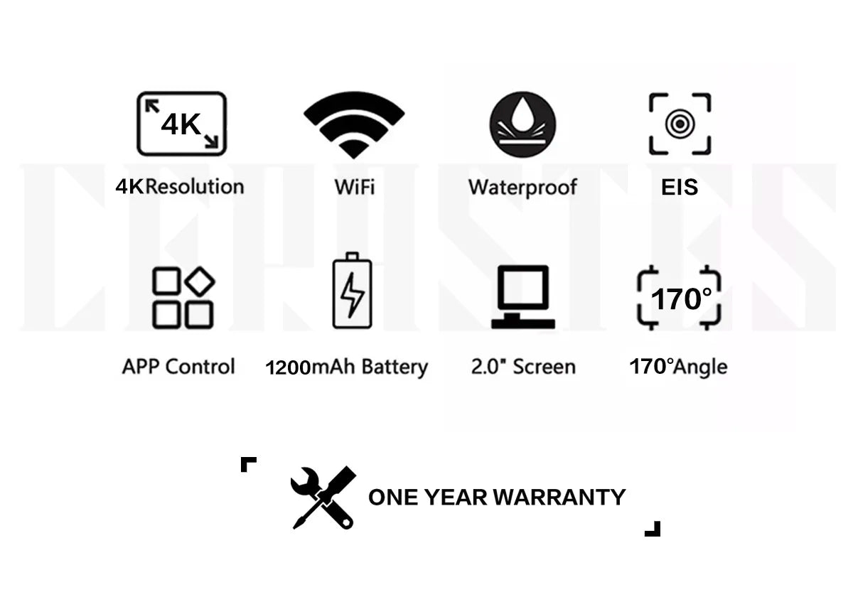 NEW CERASTES V9 4K WiFi Anti-shake Action Camera Go With Remote Control Screen Waterproof Sport Camera pro drive recorde