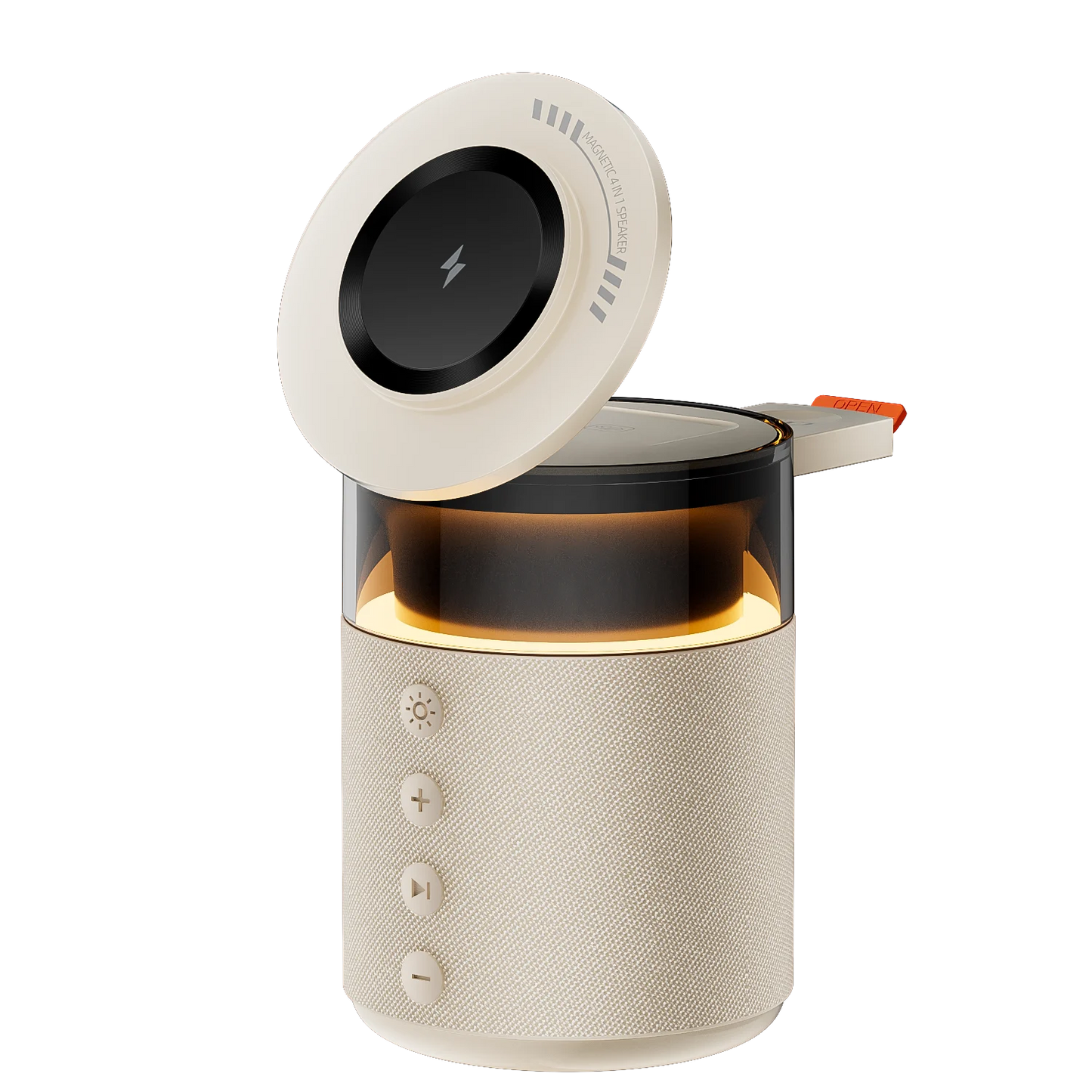 5-in-1 Magnetic Wireless Charging Station with Wireless Speaker Night Light Fast Charger for iPhone iWatch AirPods With Speaker