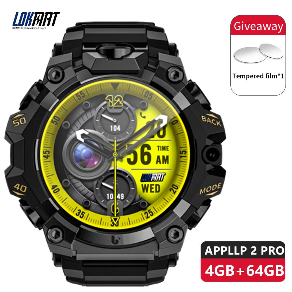 2025 New LOKMAT Sport 4G Android Smartwatches, SIM Card 4GB+64GB HD Dual Camera Video Call GPS NFC Wifi Fitness Phone Watch
