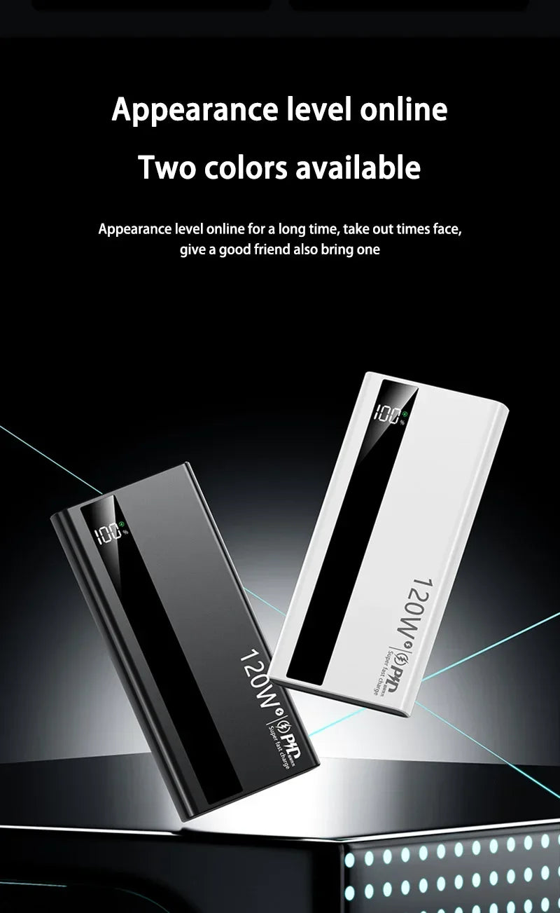 Xiaomi 200000mAh Power Bank 120W Super Fast Charge External Battery High Capacity Digital Display Charger For Iphone 16 Samsung