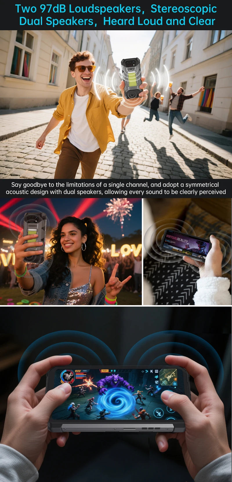 Unihertz 8849 Hike Smartphone Android 14 With 200 Meter Flashlight LED 23800mAh 24GB 512GB Dual Speaker Helio G200 IP68/IP69K 4G
