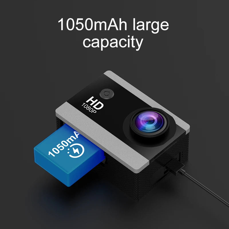 Action Camera 1080P/30FPS 2.0 In IPS Screen 170° Underwater Waterproof Helmet Video Recording Sports Cameras Outdoor Digital Cam