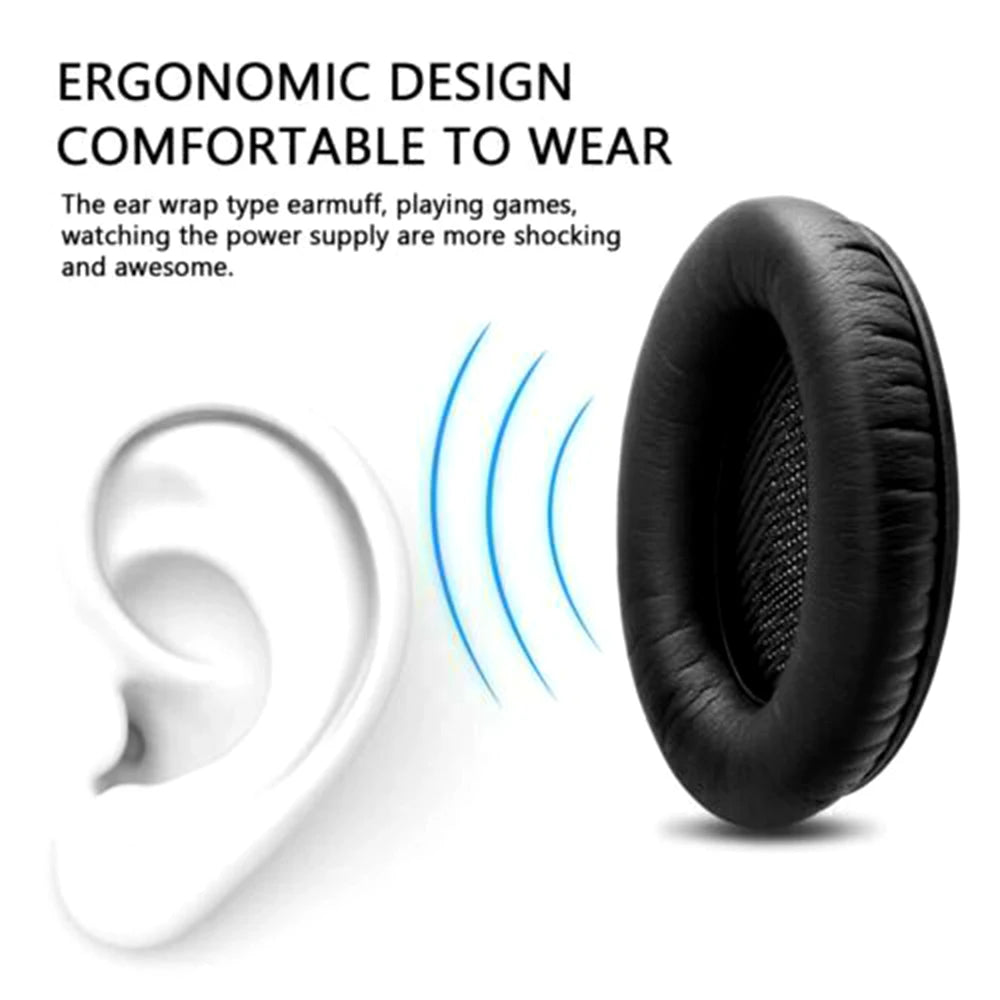 Replacement Ear Pads Earpads Headband for Bose QuietComfort QC 2 15 25 35 Ear Cushion QC2 QC15 QC25 QC35 SoundTrue Headphones - Universal Market