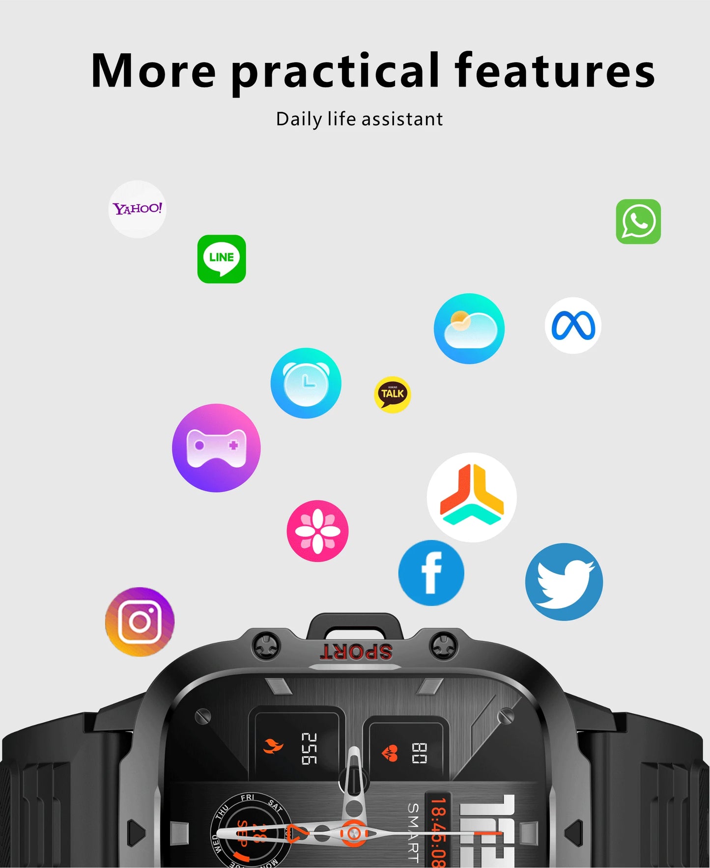 2025 Outdoor Smart Watch Men 2.01" Screen 3ATM Waterproof Watches Bluetooth Call Ai Voice Sport Smartwatch For Android IOS Phone