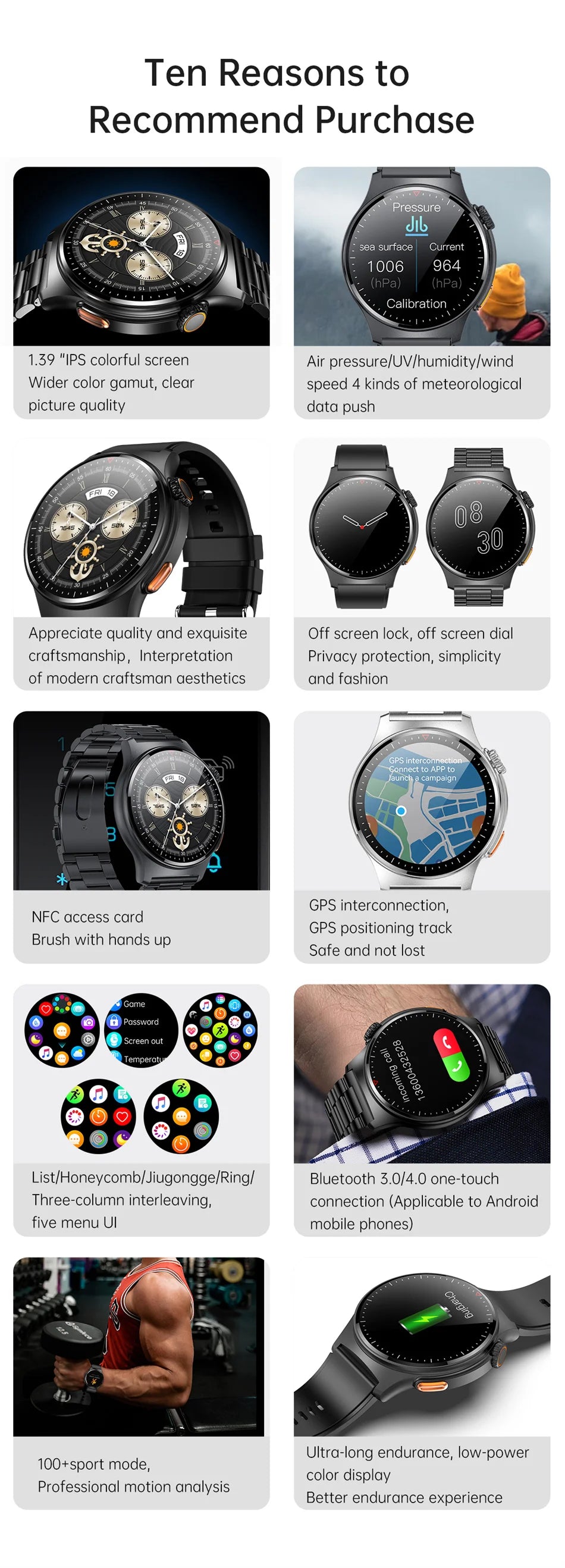 2025 New Outdoor Sport Smart Watch GPS Track Health Monitoring AI Voice Waterproof Fitness Bluetooth Call Smartwatch For HUAWEI