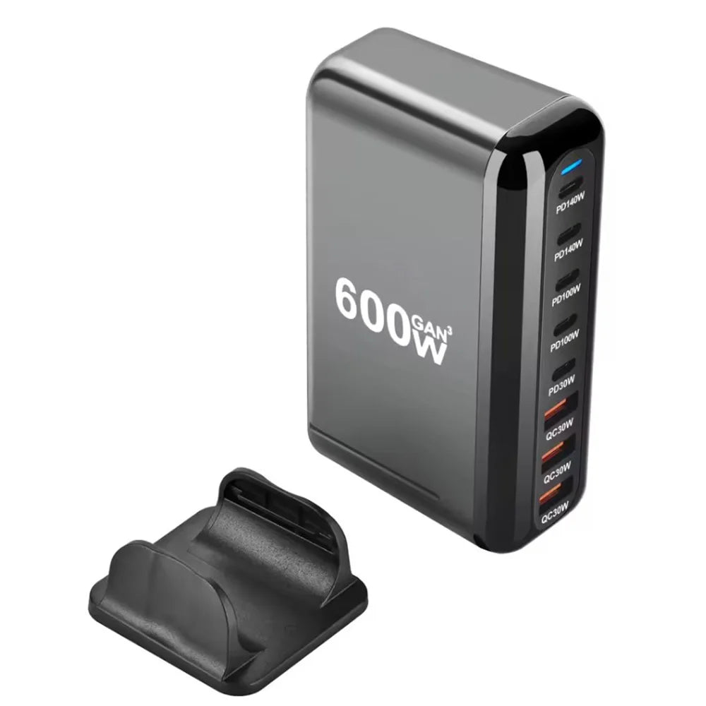 2025 New 600W GaN 8-port Fast Charger Type C 5C3A PD USB C Fast Charging Station PD3.1 Adapter for Phone and Tablet Dropshipping
