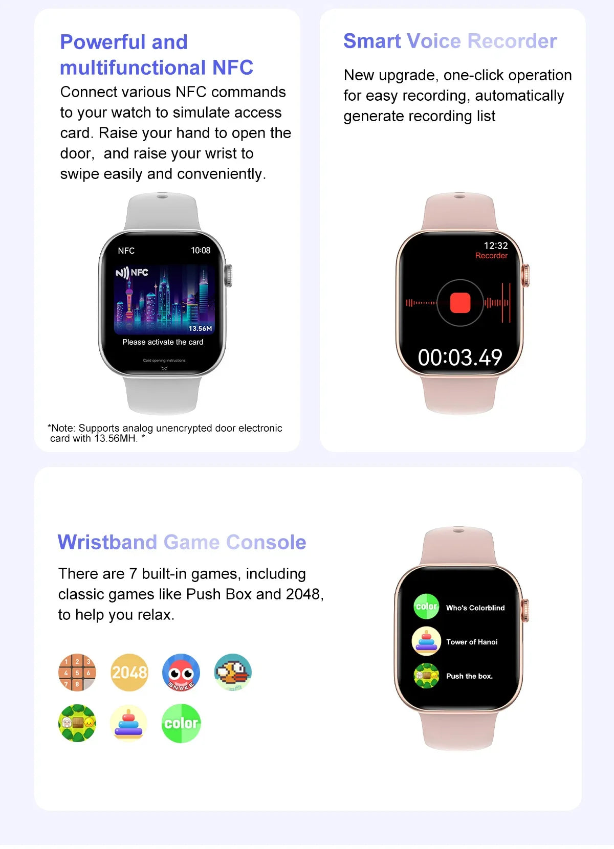 For Apple DT Watch X Mini Smart Watch 3D Menu Video AI Voice NFC Sports Record Health Test 1.85 Inch AMOLED Women Smartwatch