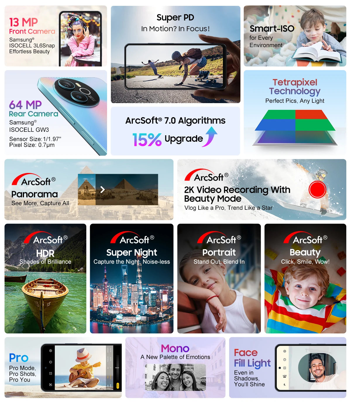 Blackview SHARK 8 Smartphone Android13 G99 Mobile Phone 6.78'' 120Hz 2.4K Display 16 (8+8) GB RAM 256GB ROM 64MP Cameras Phones