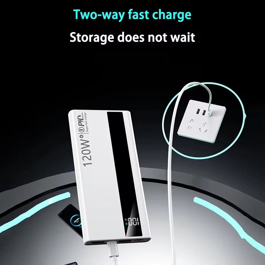 Xiaomi 200000mAh Power Bank 120W Super Fast Charge External Battery High Capacity Digital Display Charger For Iphone 16 Samsung