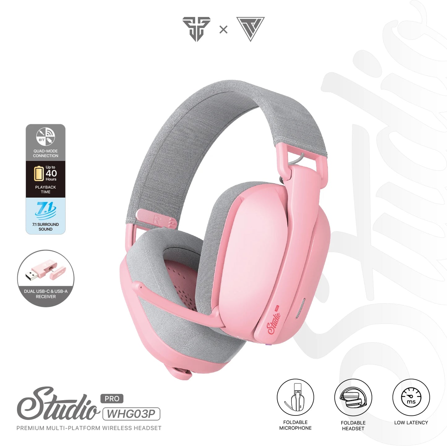 FANTECH WHG03P STUDIO PRO Gaming Headphones Wired& Wireless Bluetooth 7.1 Surround Headset With Noise Reduction Mic For PS5 XBOX - Universal Market