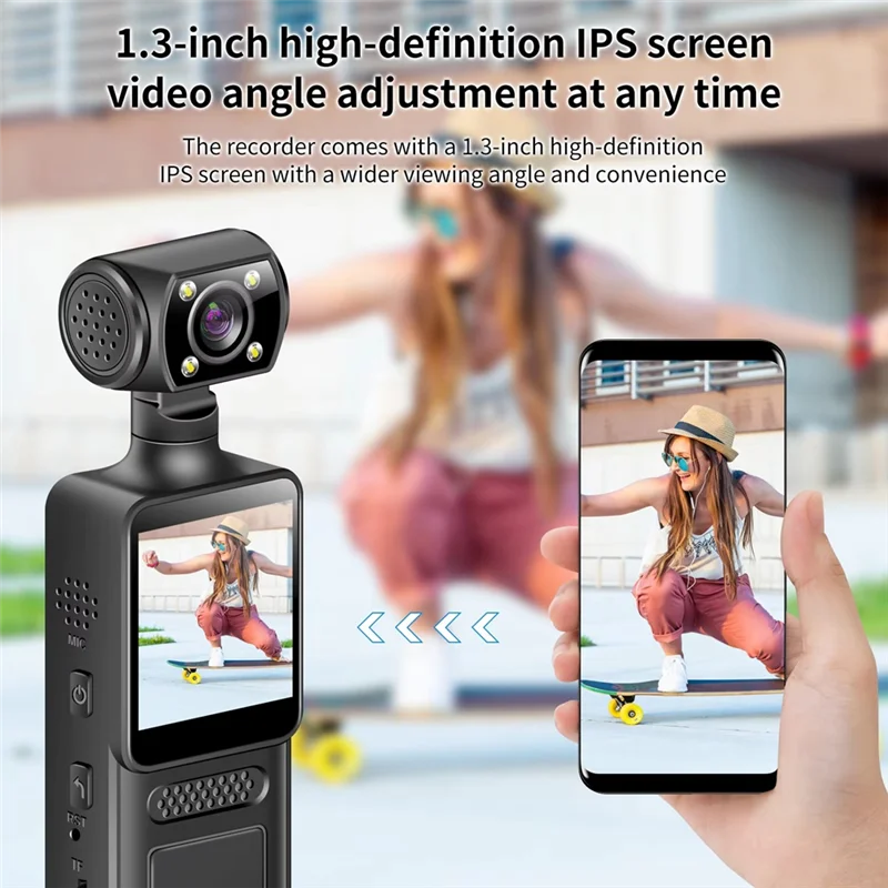 4K Pocket Action Camera 4K HD Sports Camcorder Camera 180 Rotate Mini Wifi Camera With Waterproof Case Motion Camera 128G