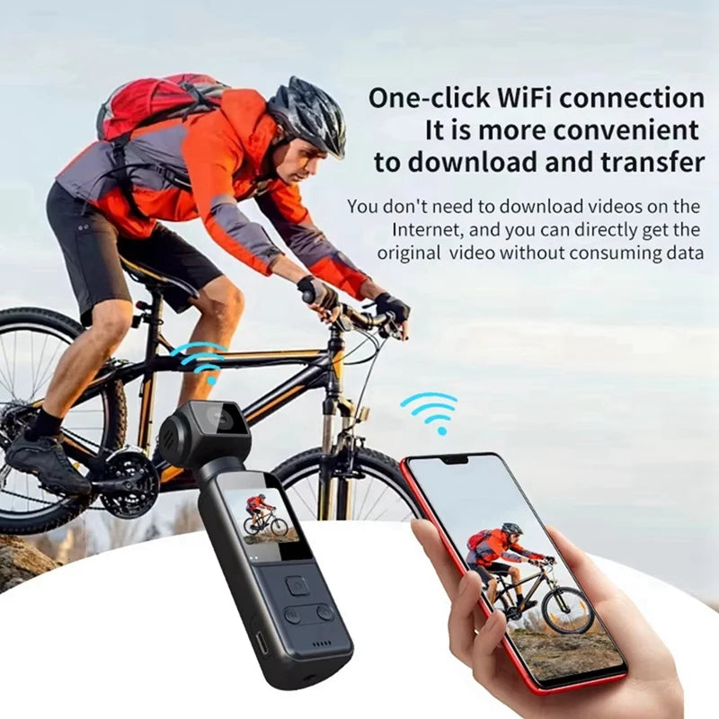 4K Pocket Digital Camera 1.33Inch Screen 270 Degrees Rotate Wifi Transmission Record Portable Sport Motion Camera-Y96A