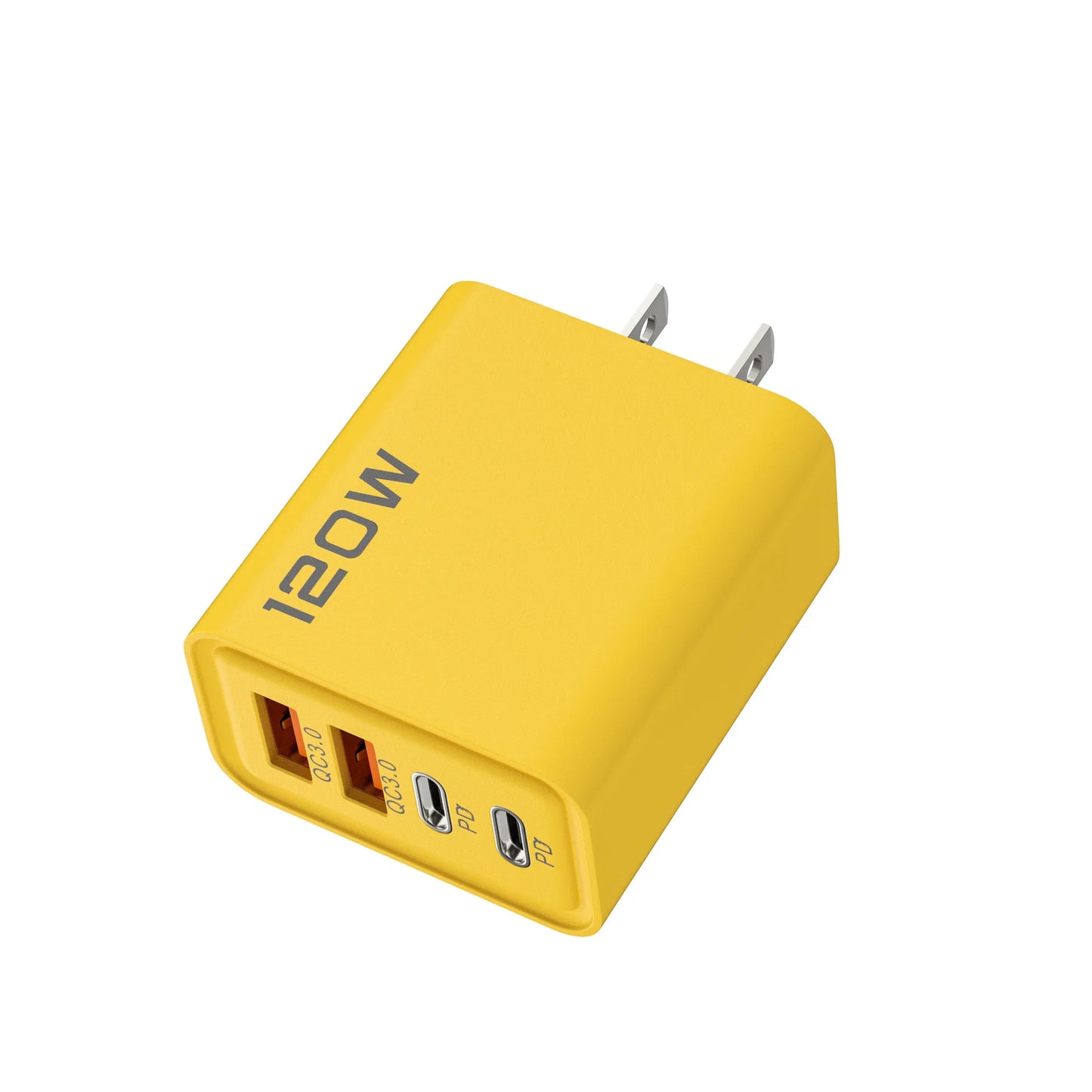 120W 2 USB+2 Type-C 4 Ports Wall Charger Fast Charging EU/US/UK Plug Power Adapter For Xiaomi iPhone Samsung Huawei Phone/Tablet