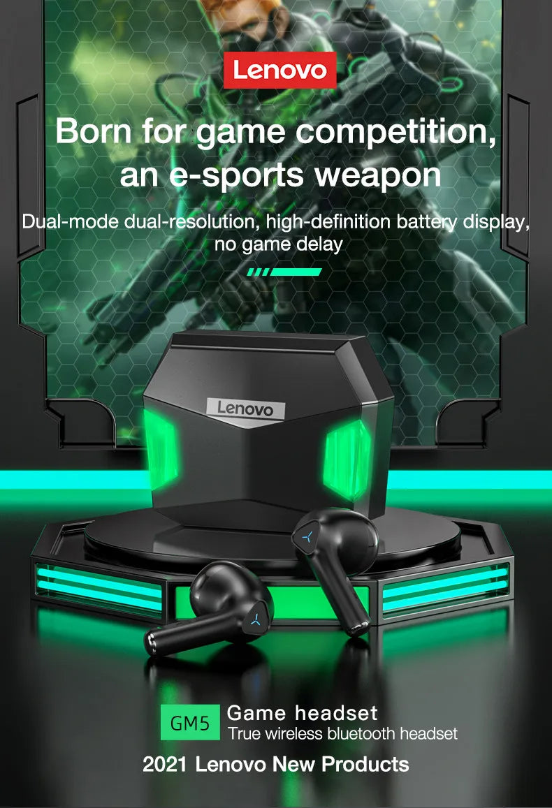 Choice Original Lenovo LP6 TWS Wireless Buletooth V5.1 Earphones Dual Mode Music Gaming Headsets New E-Sports Headphones - Universal Market