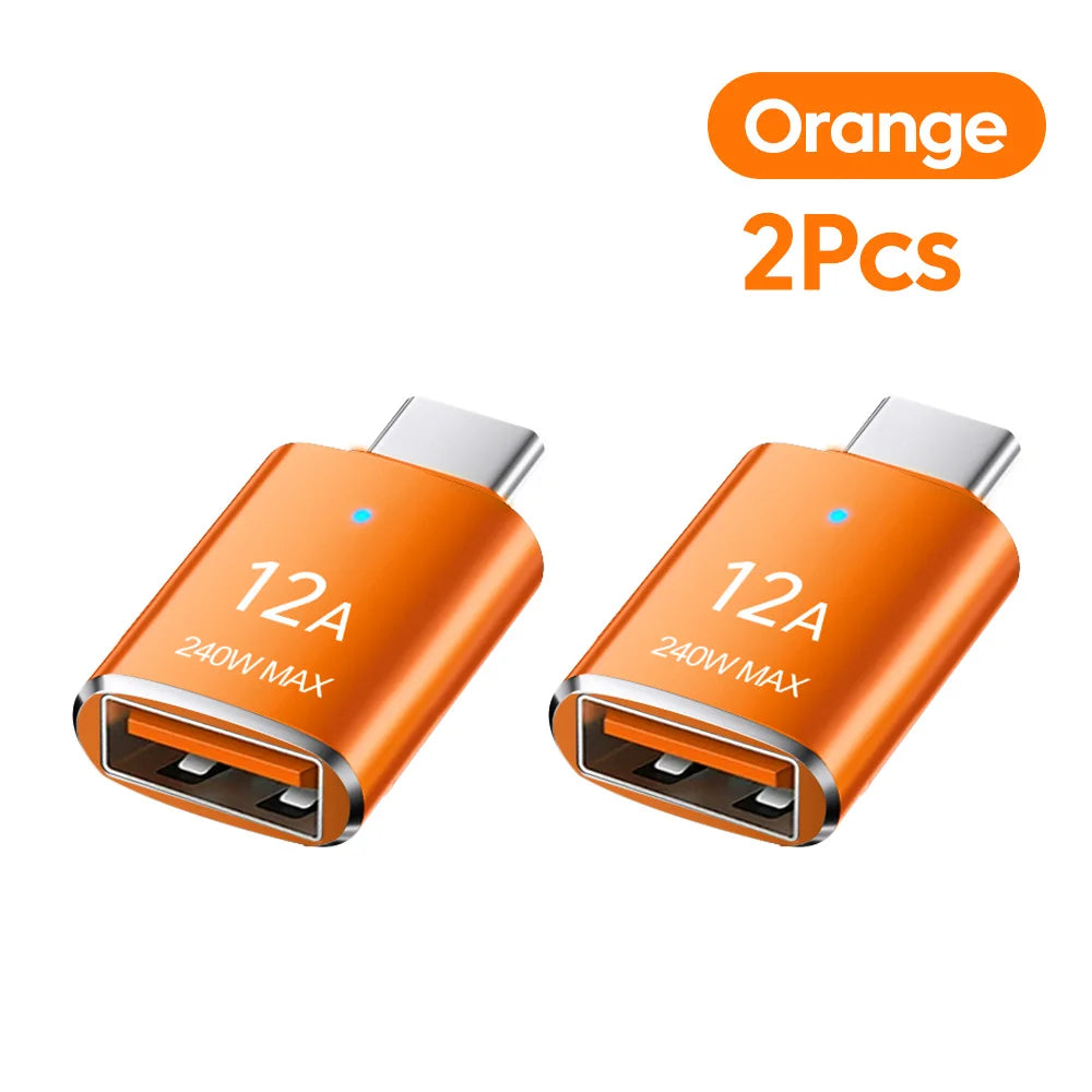 12A OTG USB 3.0 To Type C Adapter USB Female To Type c Male Fast Charging adadpter OTG USB C For Xiaomi Samsung Laptop PC