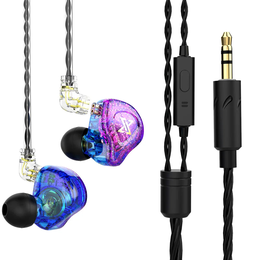 Original QKZ AK6 Copper Driver HiFi Wired Earphone 3.5MM Race Sport Headphone Bass Stereo Headset Music Earbuds In Ear With Mic - Universal Market