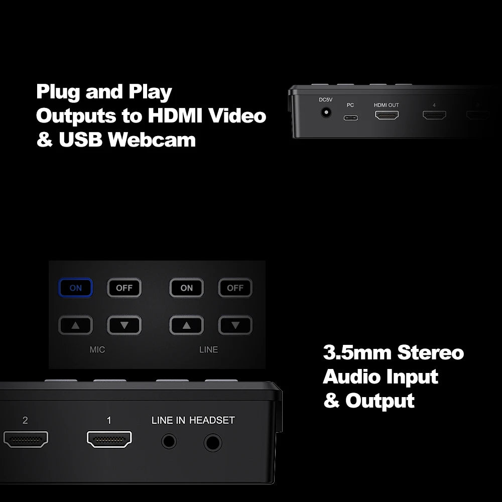 1080p60 Multi Camera 4 Hdmi Live Streaming Video Mixer Switcher