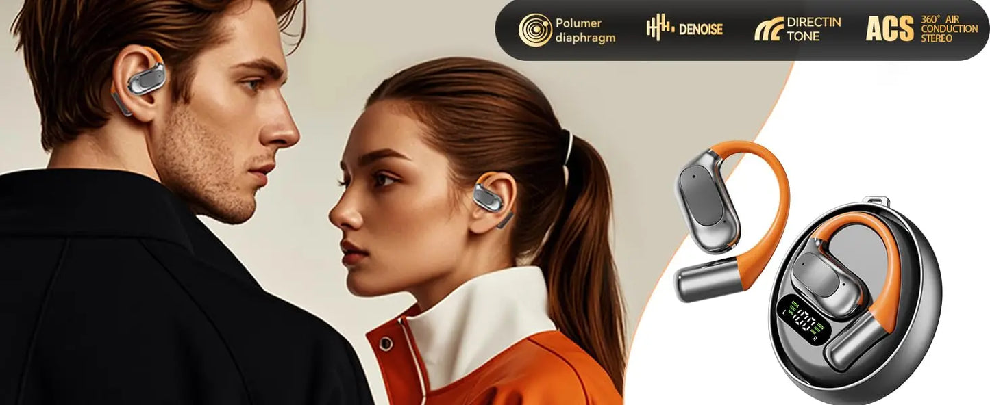 AI Translator Clip-on Headphones 144 Languages Real Time Two-Way Translation Earphones Stereo Sound Wireless Bluetooth Headsets - Universal Market