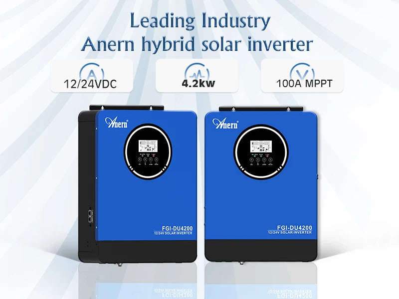Anern 4200W 6200W Hybrid Inverter 24v Mppt on Grid Off Grid Inverter 48v 230V PV Input Max 500vdc MPPT 120A Charger
