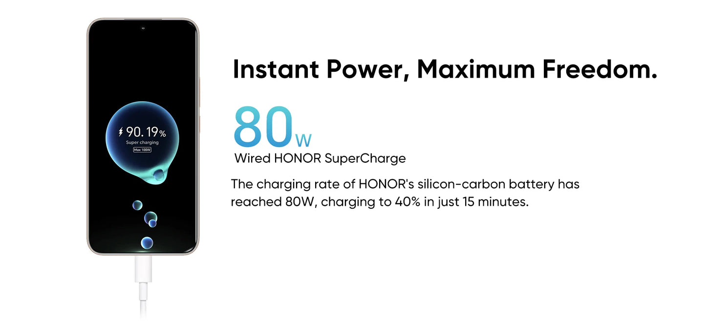 HONOR 400 Global Version 5G Smartphone 6.55'' AMOLED 120Hz Screen Snapdragon 7 Gen 3 6000mAh Battery 80W Supercharge eSIM IP66