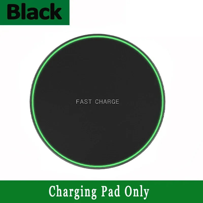 LED Light Wireless Charger Pad For iPhone 16 15 14 13 12 8 X XR Samsung Xiaomi Airpods Pro Fast Wireless Charging Station