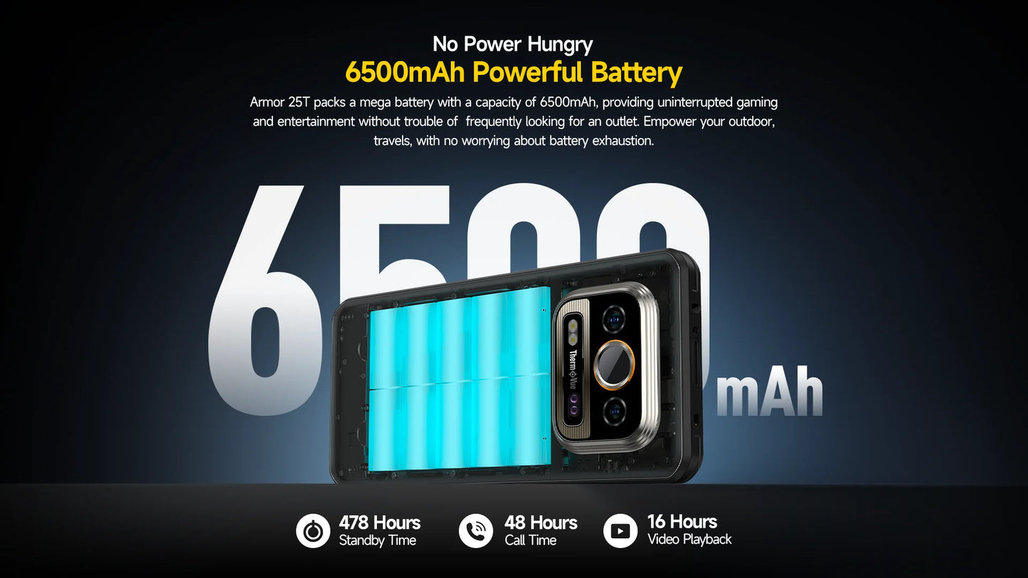 Ulefone Armor 25T 4G Rugged Phone Android 14 33W 50MP+64MP Night Camera NFC Waterproof Smartphone 6.78" 120Hz 256GB ROM Global