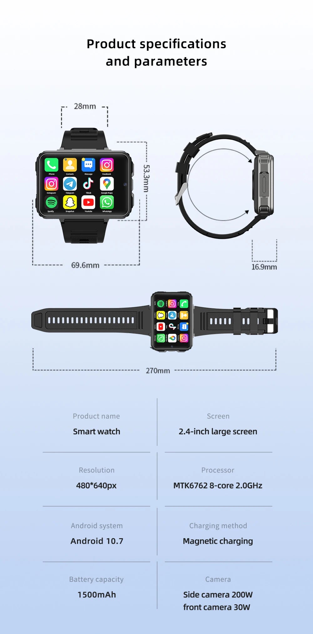 TLCRETE Smartwatch VP999 C90 Ultra Smart Watch Android Reloj Inteligente Con Tarjeta Sim Camera Gps Smart Watch for Iphone Sim C