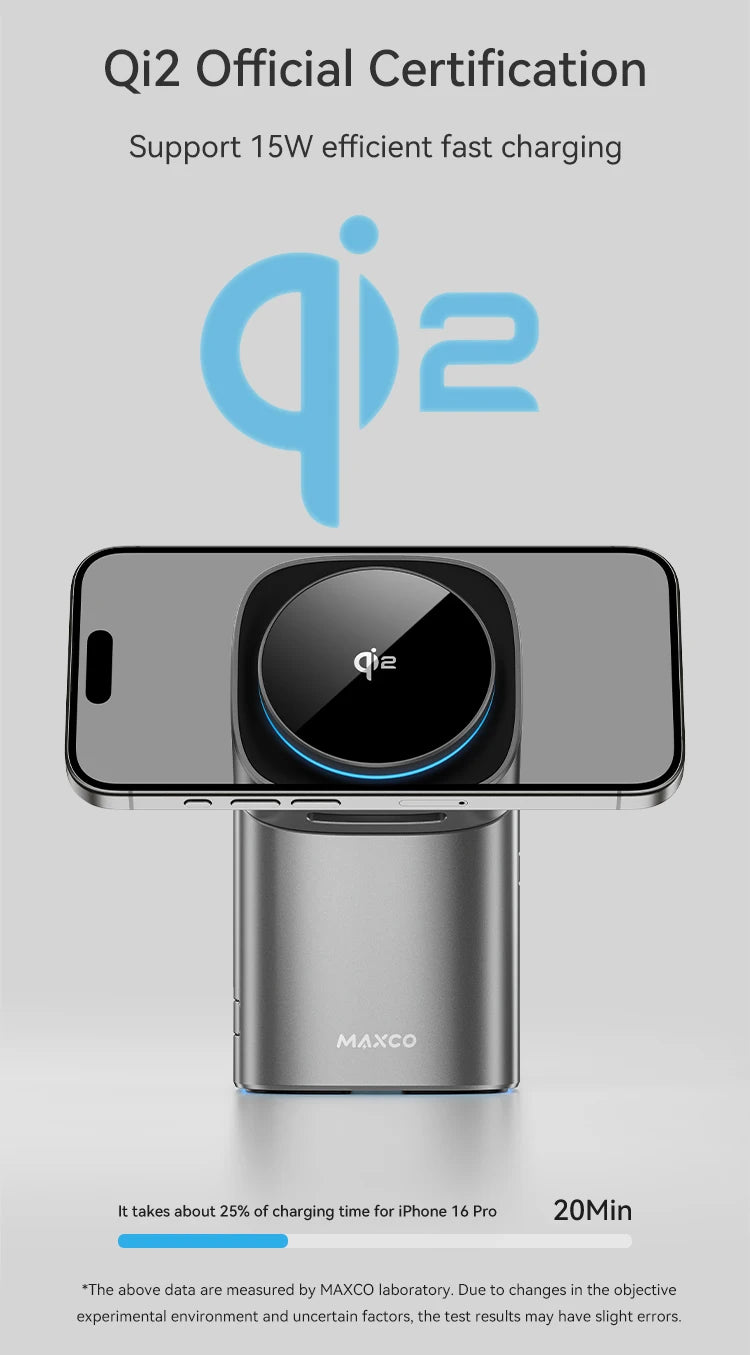 Qi2 Auto-rotate Touch Magnetic 3 in 1 Wireless Charger Fast Charging 15W for IPhone 12/13/14/15/16, for Iwatch & AirPods