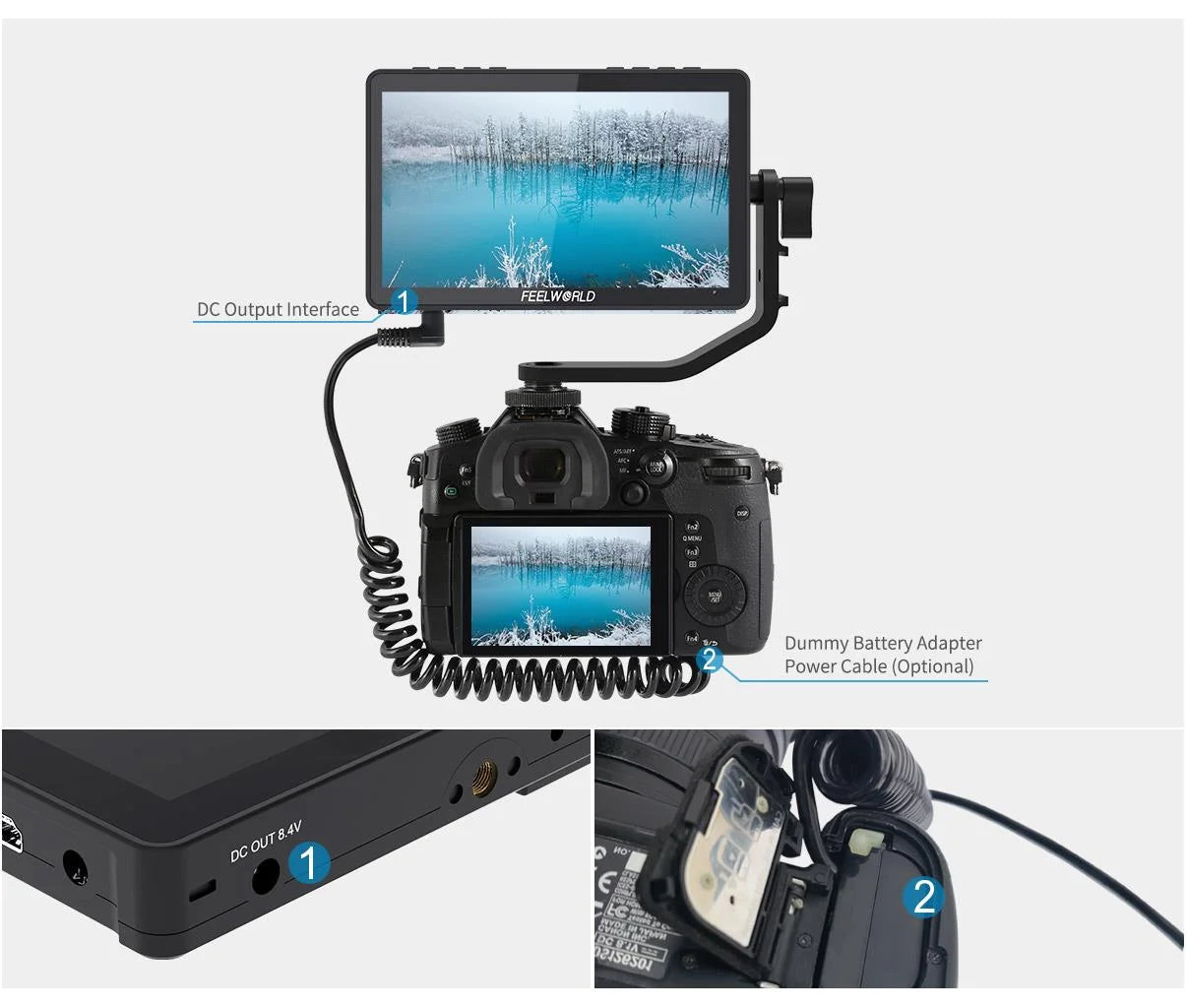FEELWORLD F5 Pro V4 6 Inch on DSLR Camera Field Monitor Touch Screen 3D LUT FHD1920 1080 4K HDMI Video Focus Assist for Gimbal