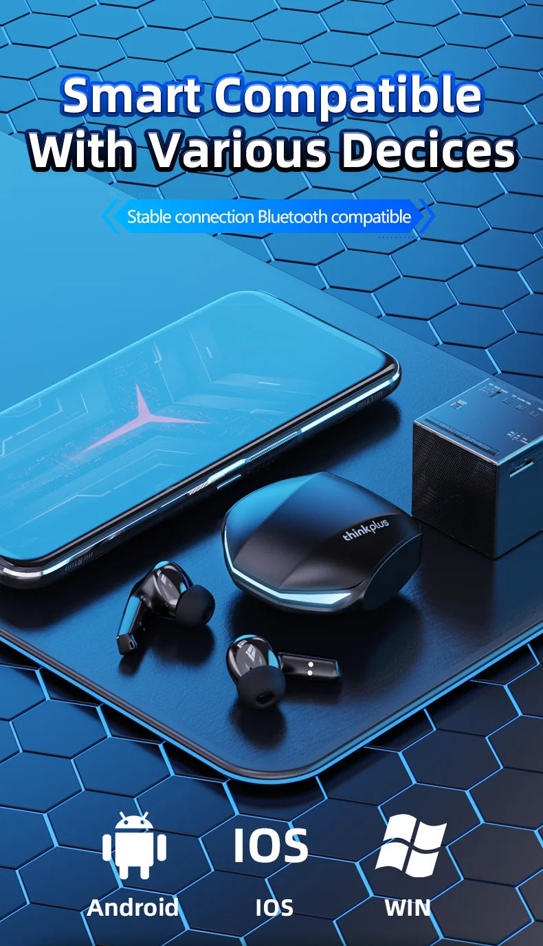 Original Lenovo GM2 Pro 5.3 Earphone Bluetooth Wireless Earbuds Low Latency Headphones HD Call Dual Mode Gaming Headset With Mic - Universal Market