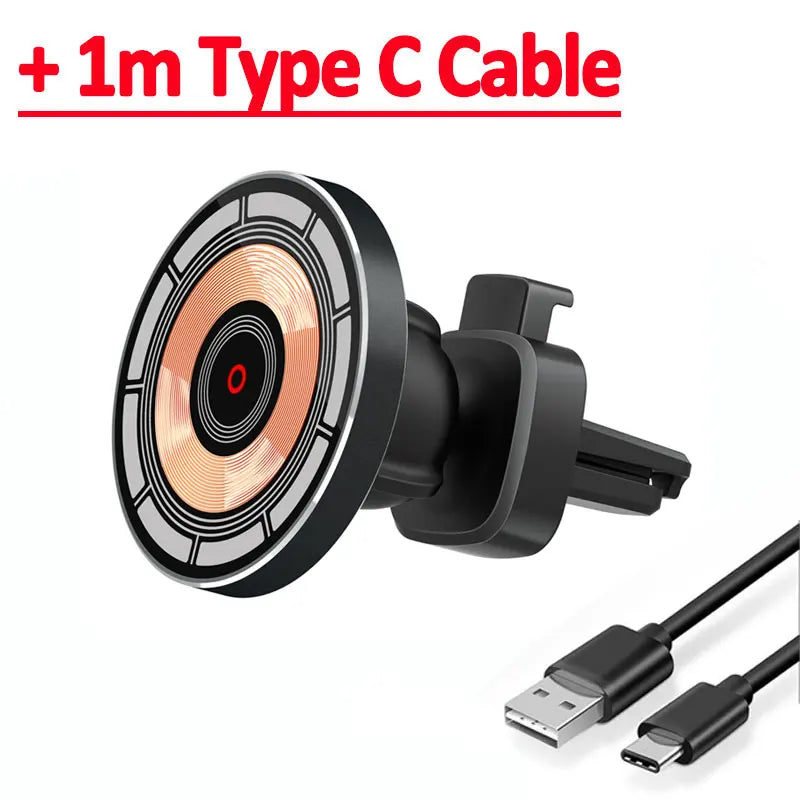 30W Magnetic Car Wireless Charger Air Vent Car Phone Holder Stand for iPhone 15 14 13 Pro Max 11 Fast Charging Station Car Mount
