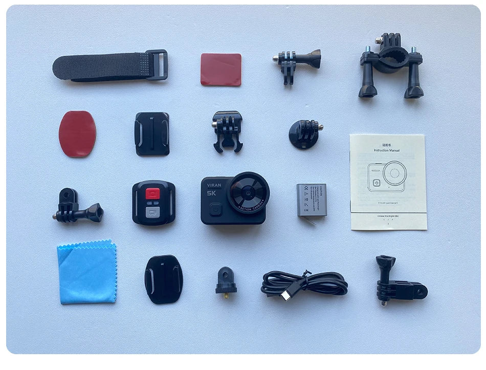 5K Action Camera V10 Electronic Image Stabilization 2" Touch LCD 4K Waterproof Action Camera Dashcam Motion Detection