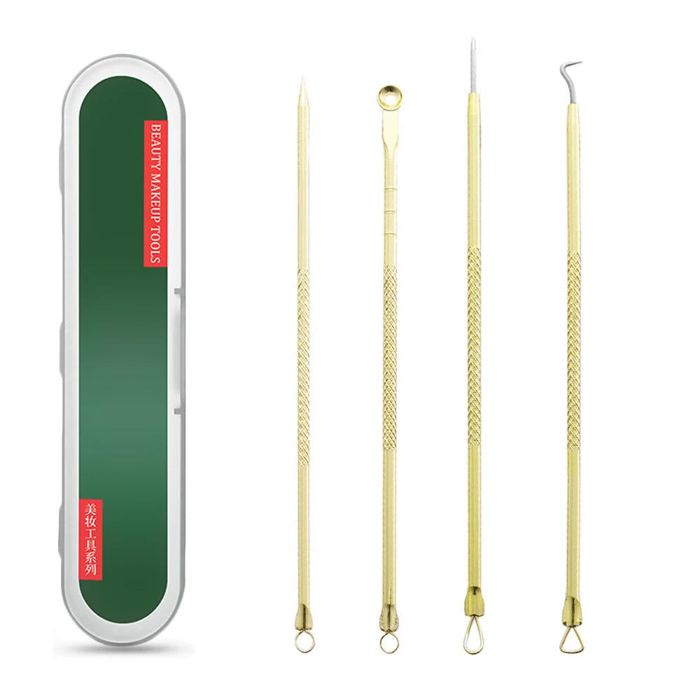 Acne Needle Remove Blackhead Blemish Pimple Comedone 4pcs/Set Double-ended Stainless Steel Facial Cleaning Skin Care