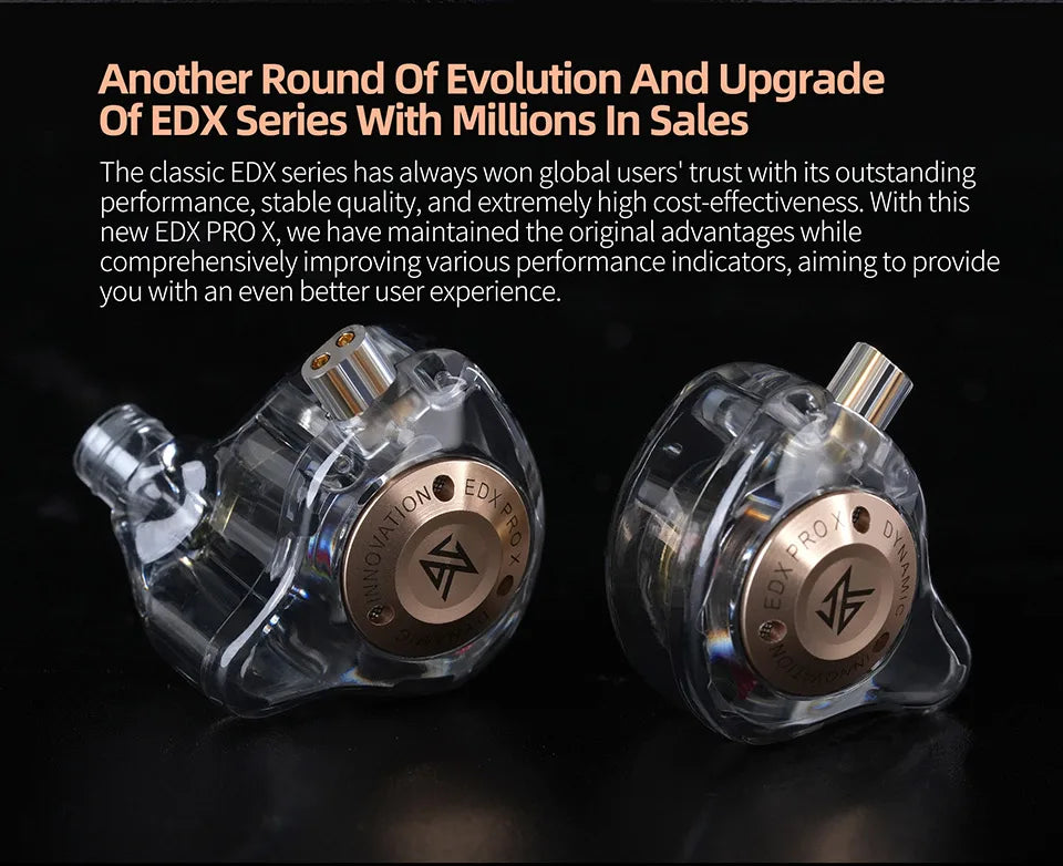 KZ EDX PRO X In Ear Dynamic Drive Earphone HIFI Bass Music Earbud Sport Noise Cancelling Headset ZSN ZST ZS10 pro x C12 CRA - Universal Market