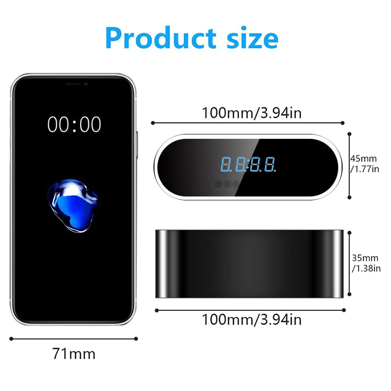 Full HD 1080P Alarm Clock Mini Camera Wireless Wifi Control IR Night Vision View DVR Camcorder Home Surveillance Monitor Video
