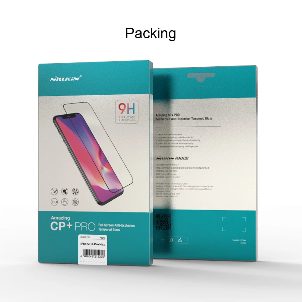 Nillkin For iPhone 15 Pro Max 15 Pro 14 13 12 11 Series Tempered Glass, 2.5D Full Cover Screen Protectors for iPhone 14 Pro 13