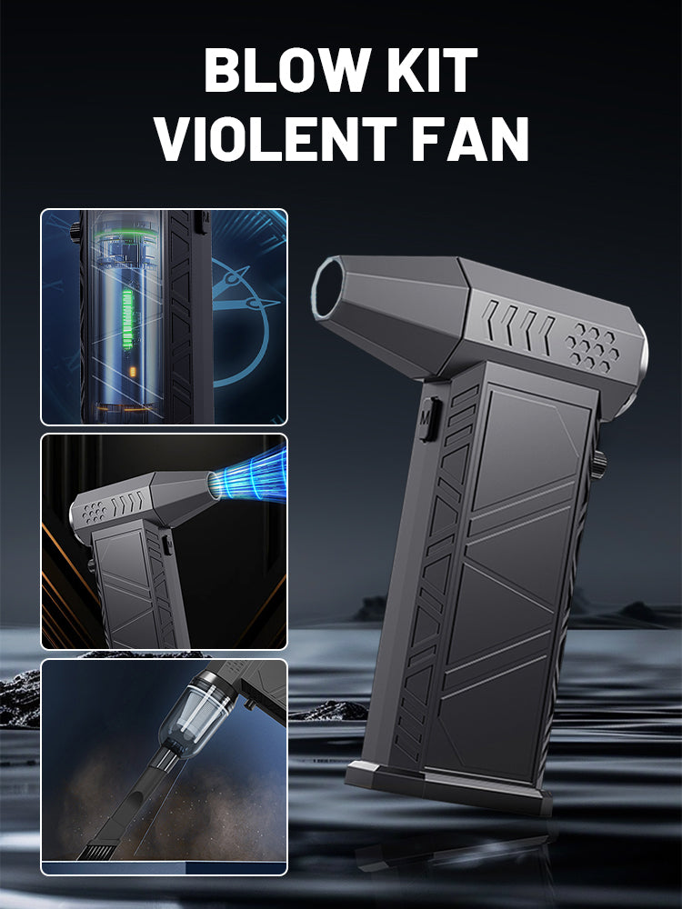 350000 RPM 8000mAh Pocket Dust Blower Mini Turbo Jet Fan Rechargeable 58m/s Turbo Violent Fan Powerful Blower for Cleaning