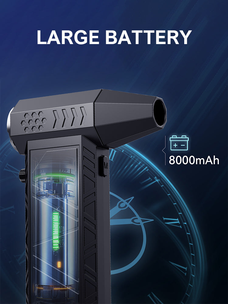 350000 RPM 8000mAh Pocket Dust Blower Mini Turbo Jet Fan Rechargeable 58m/s Turbo Violent Fan Powerful Blower for Cleaning