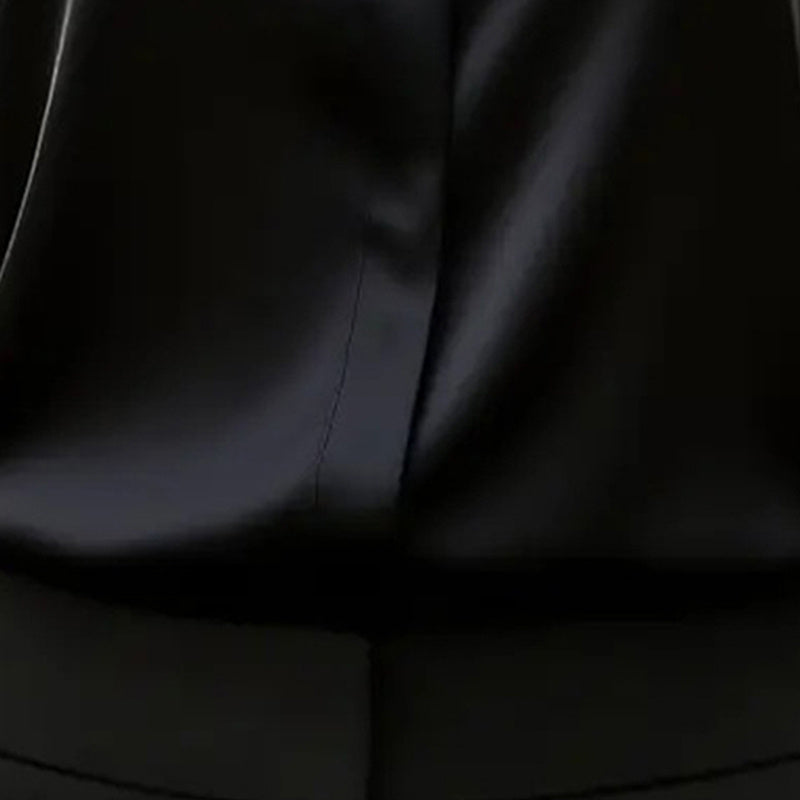 Women's Long Sleeve Satin Blouse, V Neck Loose Fit Tunic Top For Business Casual Office Fall