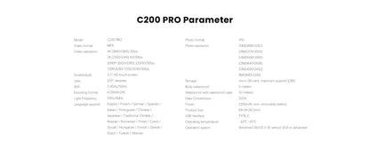 C200Pro SJCAM 5G WiFi Vlogging Action Camera 4K 30FPS ,40M DV Webcam Thumb Camera with 6-Axis Stabilization - Universal Market