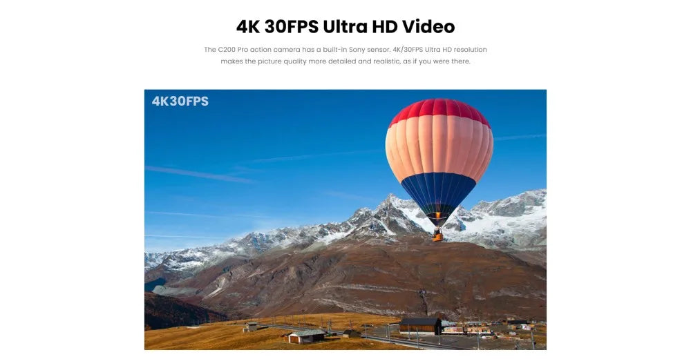 C200Pro SJCAM 5G WiFi Vlogging Action Camera 4K 30FPS ,40M DV Webcam Thumb Camera with 6-Axis Stabilization - Universal Market