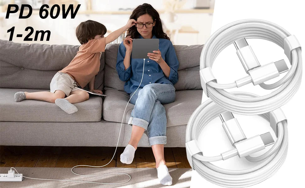 PD 35W USB C Charger Fast Charger Type C Cable Mobile Phone Charger Wall Adapter For iPhone 15 16 Pro Max Xiaomi Samsung Huawei