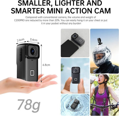 C200Pro SJCAM 5G WiFi Vlogging Action Camera 4K 30FPS ,40M DV Webcam Thumb Camera with 6-Axis Stabilization - Universal Market