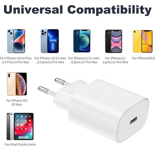 PD 35W USB C Charger Fast Charger Type C Cable Mobile Phone Charger Wall Adapter For iPhone 15 16 Pro Max Xiaomi Samsung Huawei