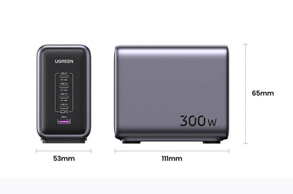UGREEN 300W GaN Charger Desktop Charging Station USB Charger 140W Max Single Port PD3.1 Fast Charger for MacBook Pro iPad iPhone