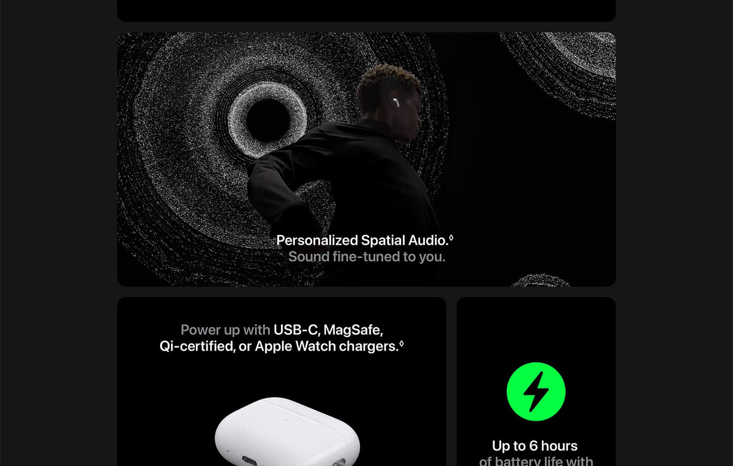 Apple AirPods Pro 2 Wireless Bluetooth Earbuds Active Noise Cancellation Transparency Spatial Audio USB-C MagSafe Charging Case