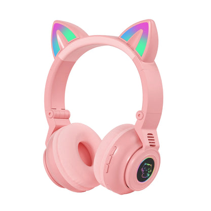 HiFi Girls Wireless Unicorn headphones with Mic phone Stereo Bass Cute Children Music Kid Cat Bluetooth Headsets Support SD Card - Universal Market