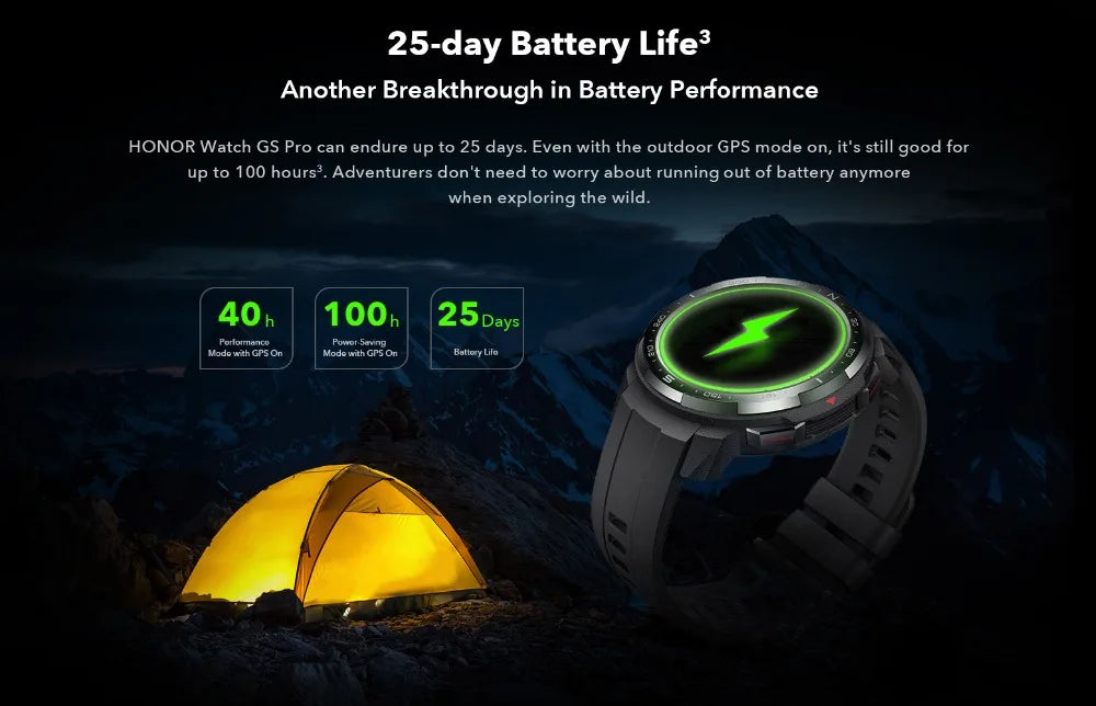Original Honor Watch GS Pro Smart Watch SpO2 Smartwatch Heart Rate Monitoring Bluetooth Call 5ATM Sports Watch for Men
